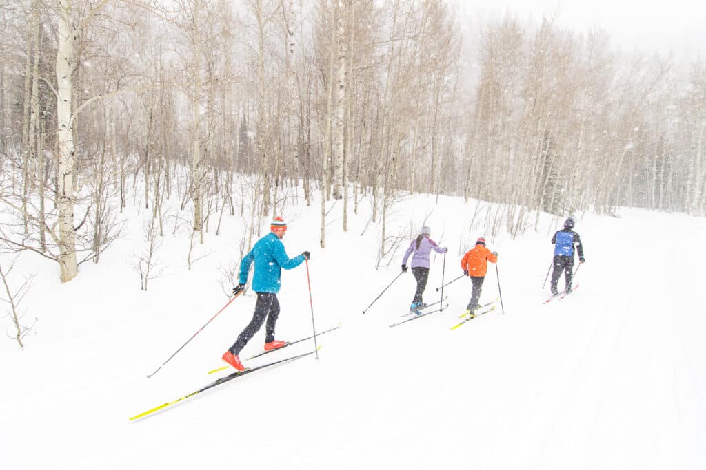 Family cross-country skiing at Vail Nordic Center