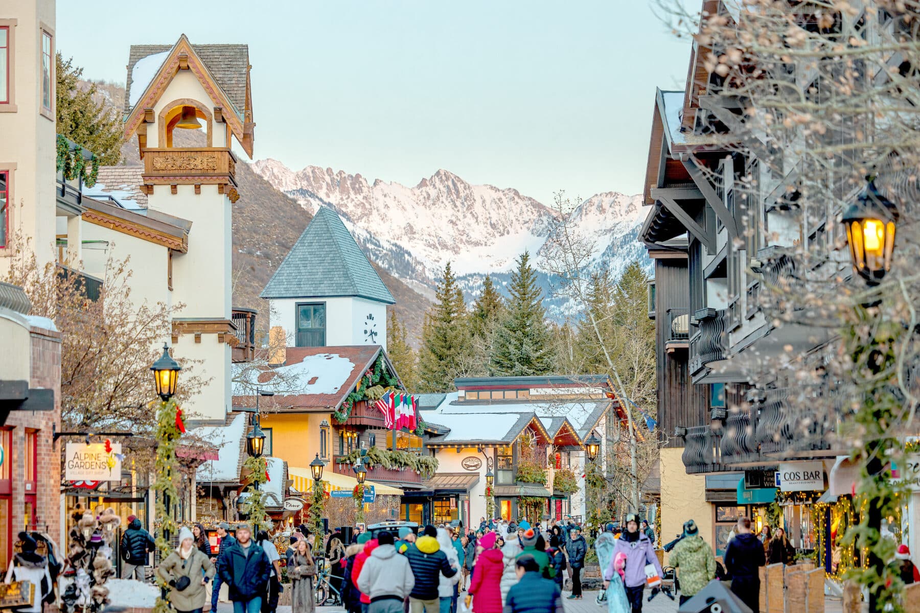 Vail village in the winter