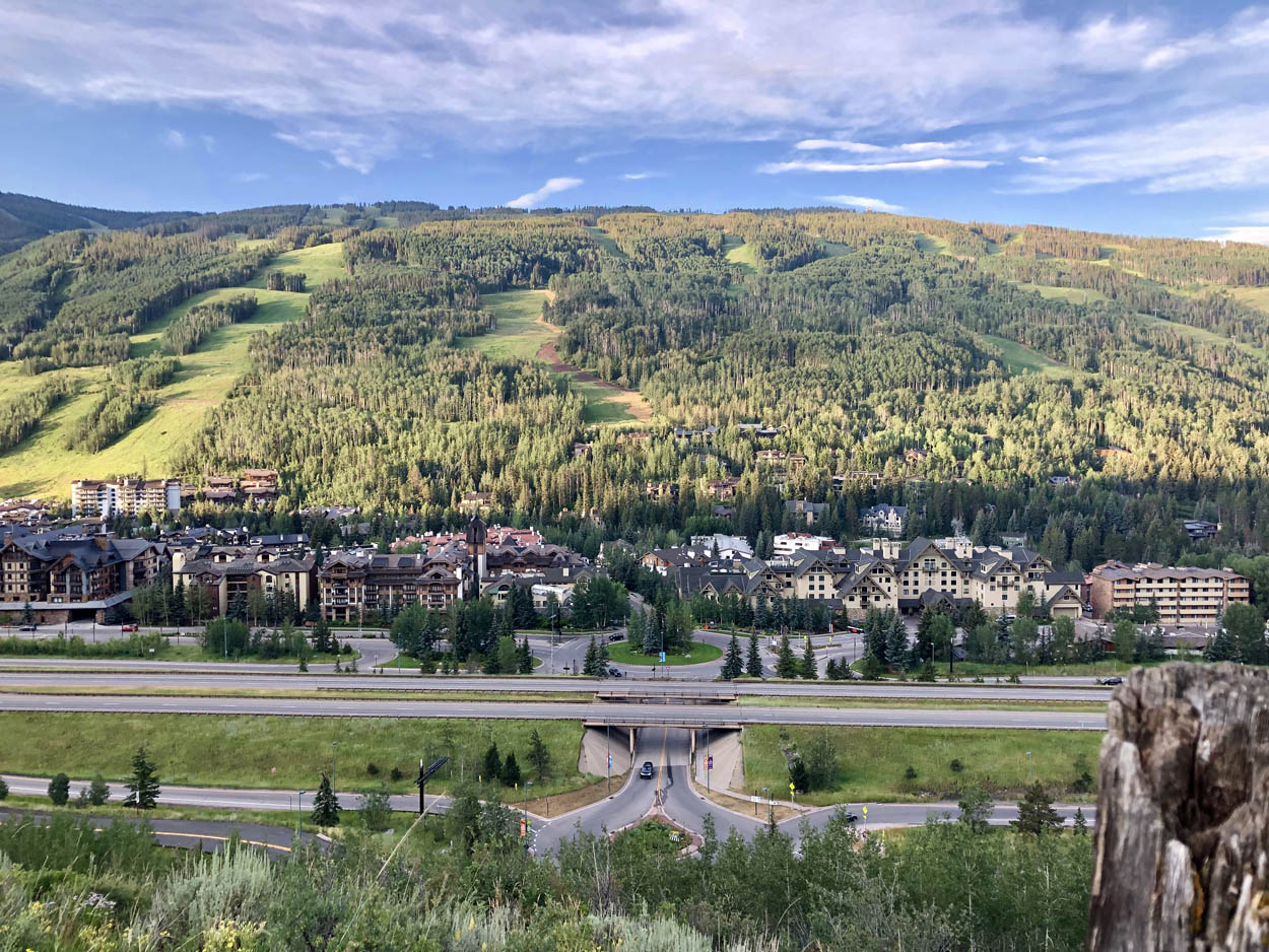 View of Vail mountain and town of Vail along Son of Middle Creek