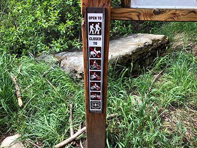 open to sign along Booth Lake Falls trail