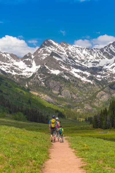 hiking in piney lake