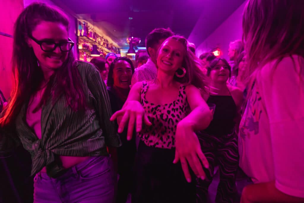 a girl dancing at two arrows